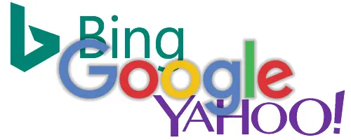 Logos der führenden Suchmaschinen der Welt